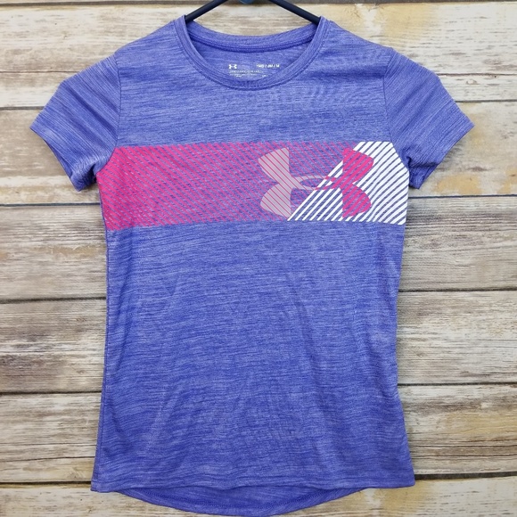 Under Armour Other - ⬇️⬇️ Under Armour Heatgear White Blue Tee YMD